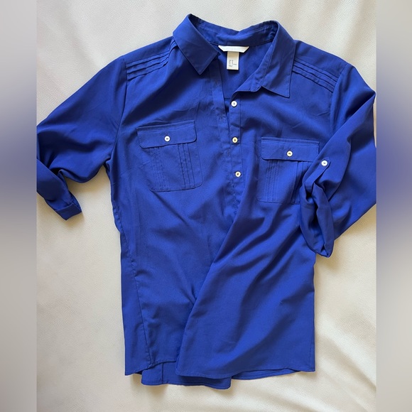 H&M Electric Blue Button Down - Picture 2 of 8